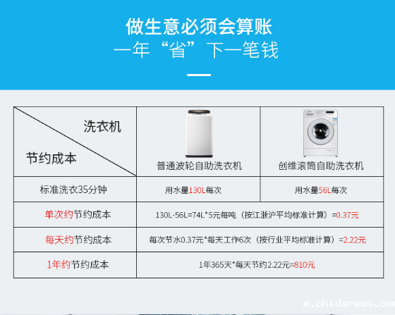创维8公斤商用滚筒自助洗衣机